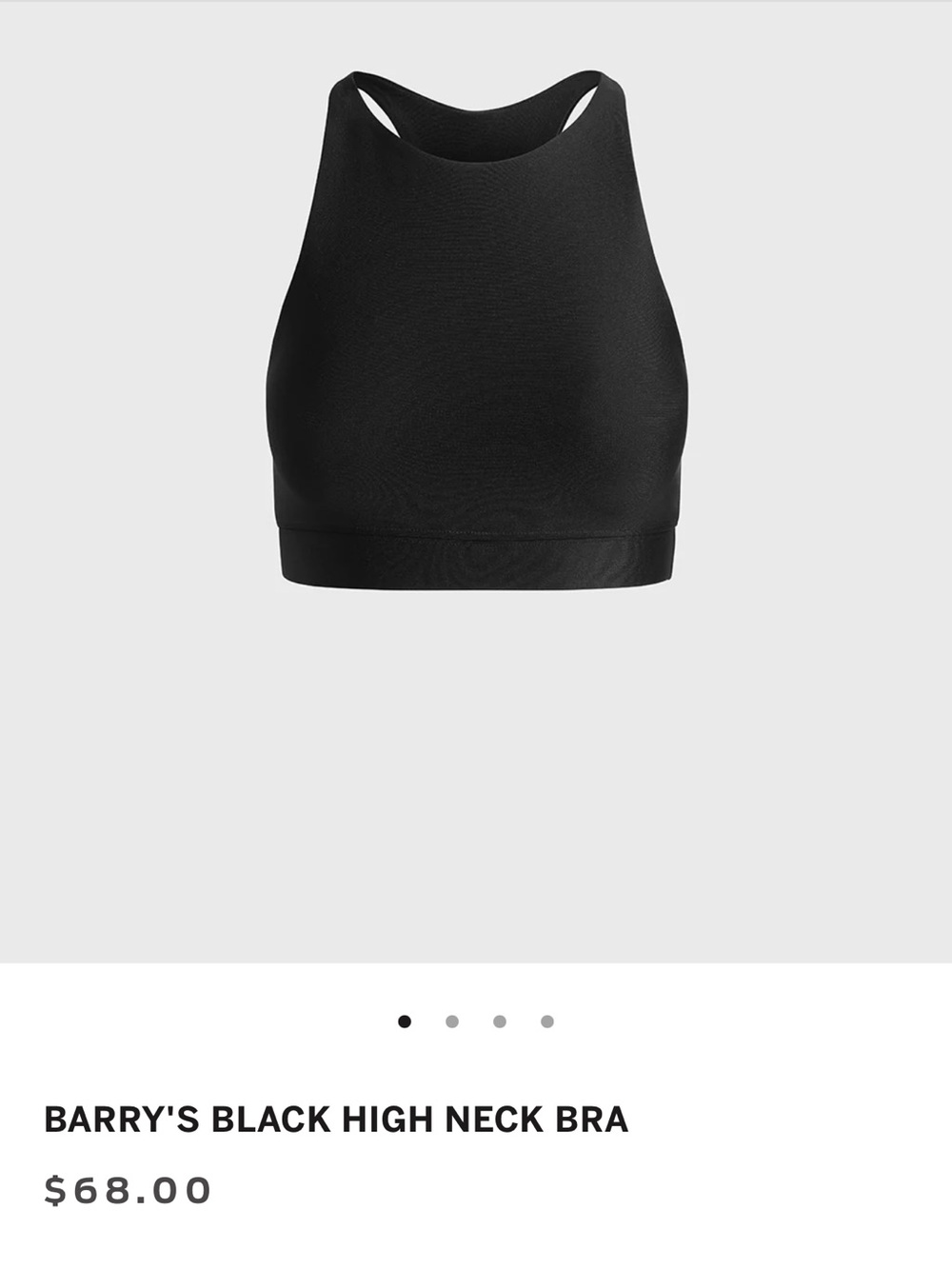 Barry's Black High-Neck Sports Bra L NWT